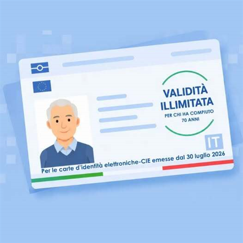 Novità: Carta d'identità elettronica illimitata per gli ultrasettantenni
